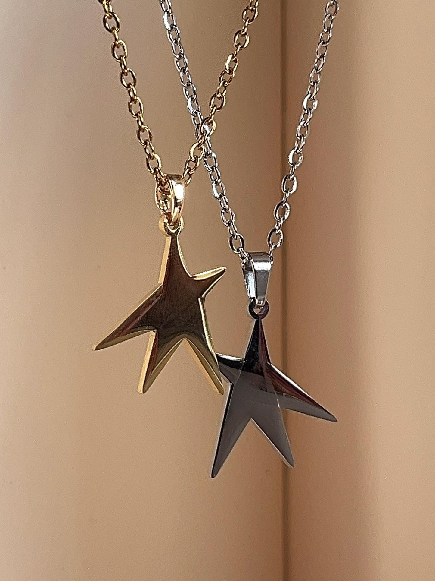 Irregular Star Necklace: Stainless Steel Gracie Star Inspired Pendant