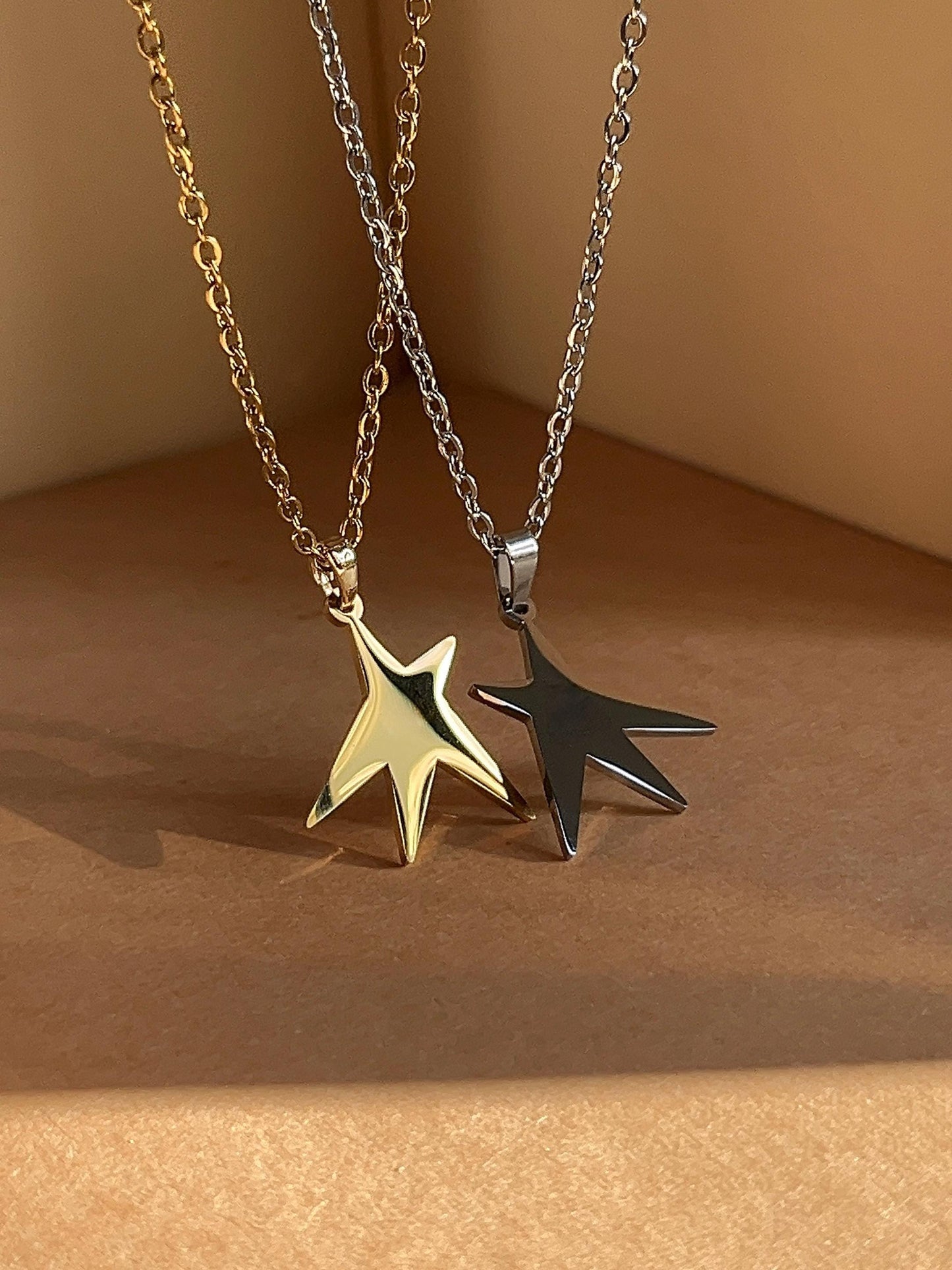 Irregular Star Necklace: Stainless Steel Gracie Star Inspired Pendant