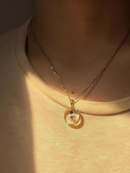 Hope - Semi Colon Necklace - Resin Necklace by Rosa Lia