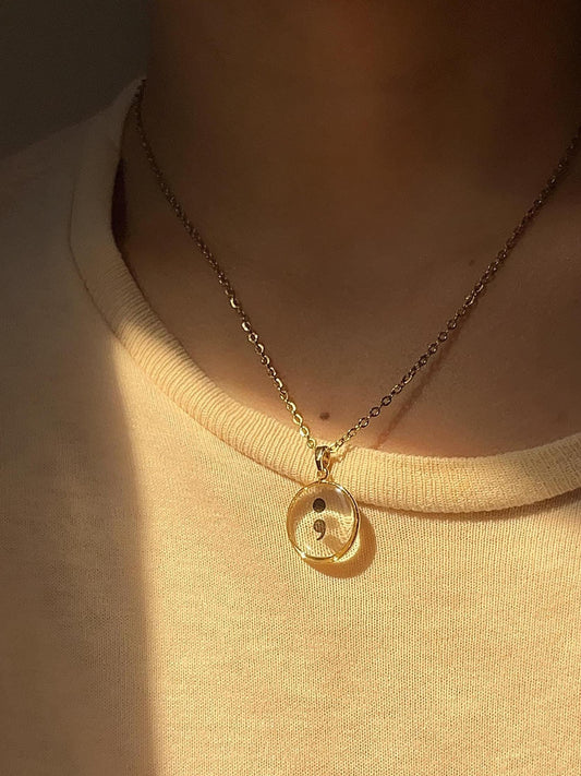 Hope - Semi Colon Necklace - Resin Necklace by Rosa Lia
