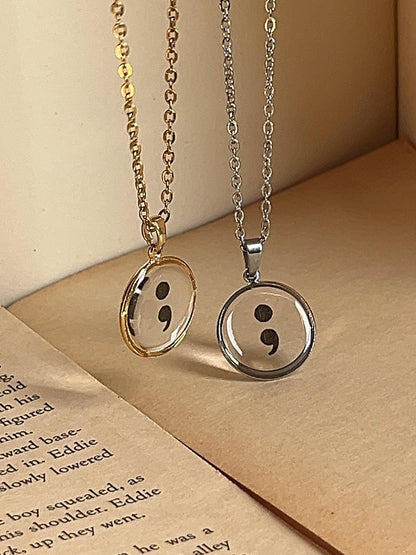 Hope - Semi Colon Necklace - Resin Necklace by Rosa Lia