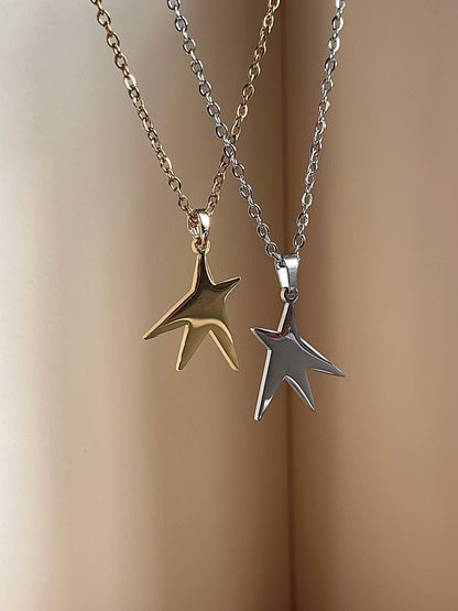Irregular Star Necklace: Stainless Steel Gracie Star Inspired Pendant