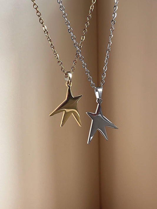 Irregular Star Necklace: Stainless Steel Gracie Star Inspired Pendant