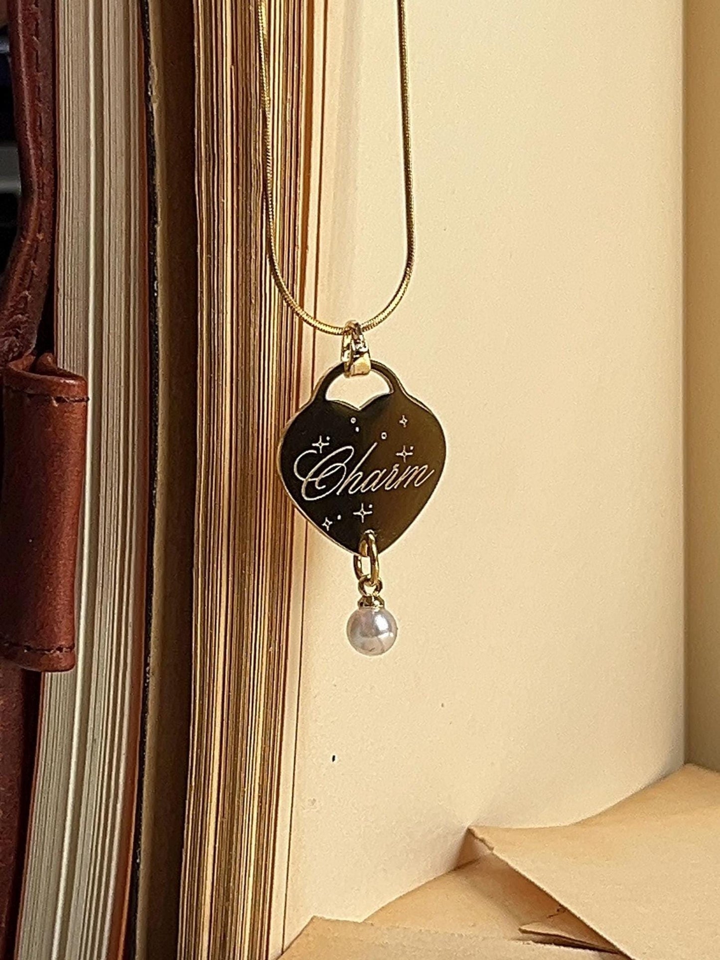 Charm | Heart Shaped with Pearl - Clairo Inspired Necklace - by Rosa Lia