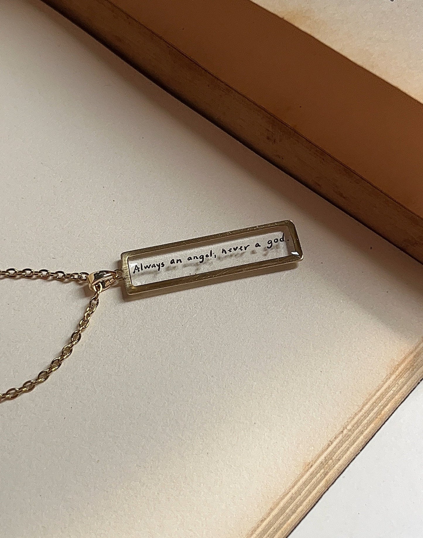 Always An Angel, Never A God - NSE Inspired Necklace Resin - by Rosa Lia