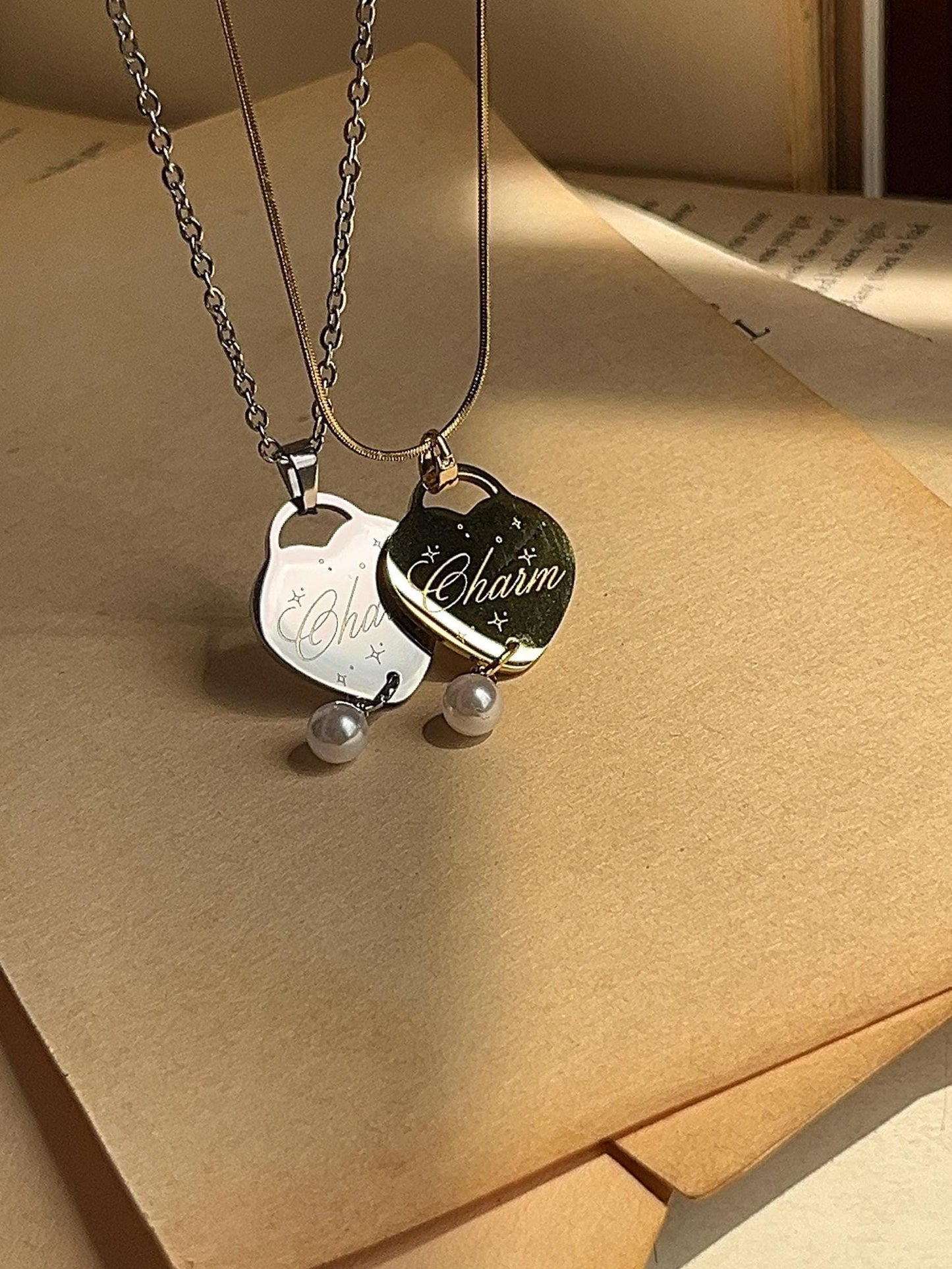 Charm | Heart Shaped with Pearl - Clairo Inspired Necklace - by Rosa Lia