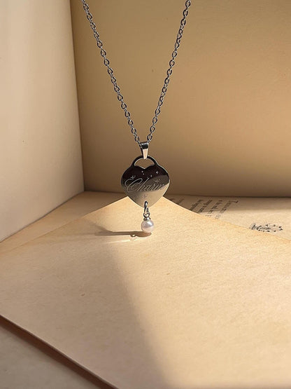 Charm | Heart Shaped with Pearl - Clairo Inspired Necklace - by Rosa Lia