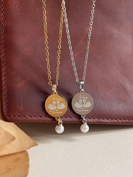 Sexy To Someone | Clairo Inspired Stainless Steel Necklace with Pearl - by Rosa Lia