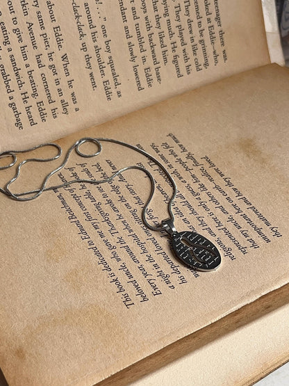 Wishbone Necklace | Lyric Engraved | Conan Inspired Stainless Steel Necklace - by Rosa Lia