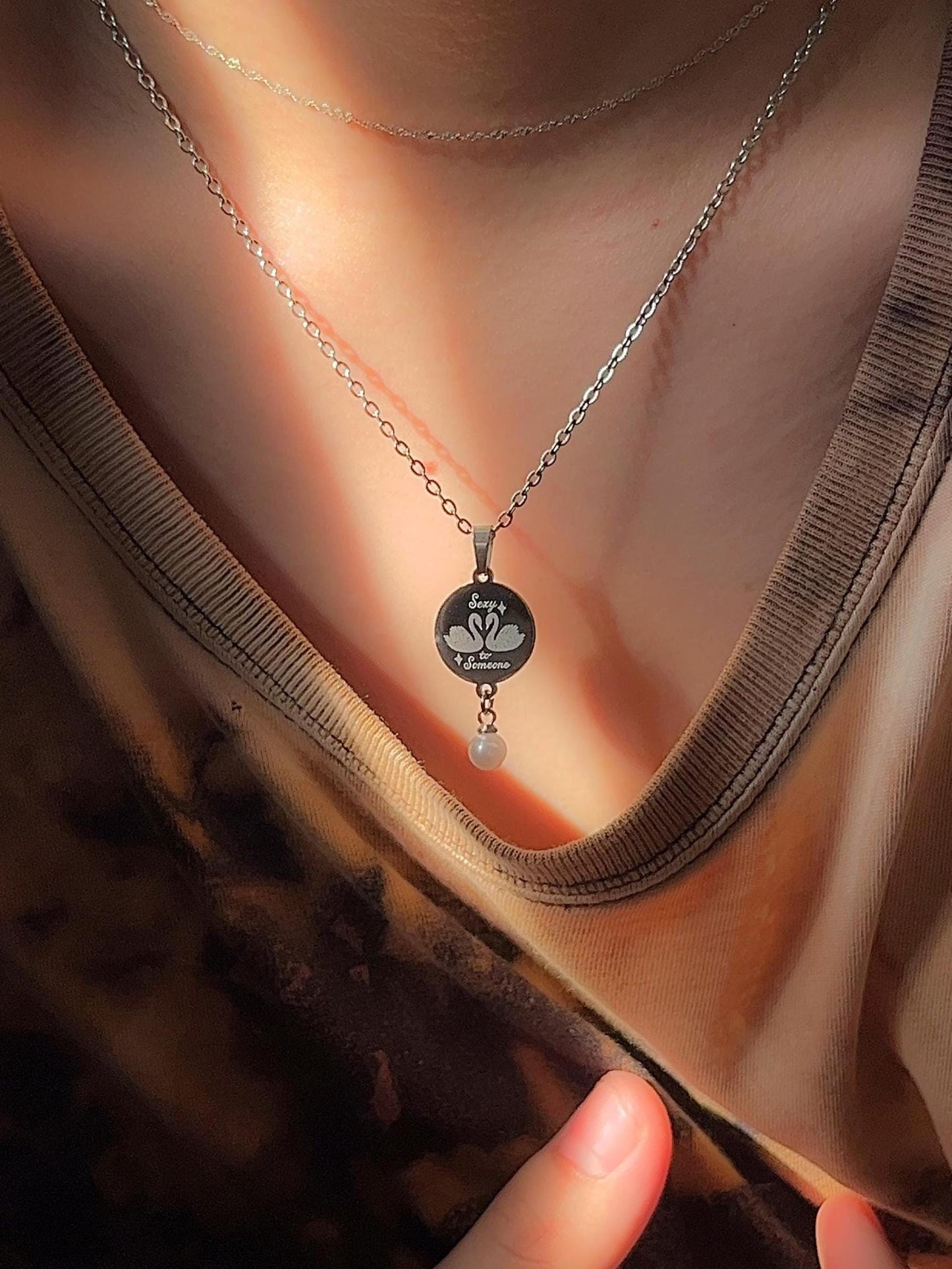 Sexy To Someone | Clairo Inspired Stainless Steel Necklace with Pearl - by Rosa Lia