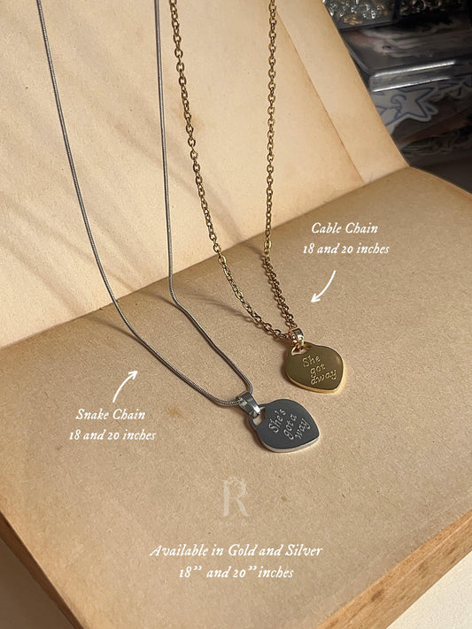 The Subway Necklace | She Got Away, She's Got A Way - Engraved | Chappell Inspired - by Rosa Lia