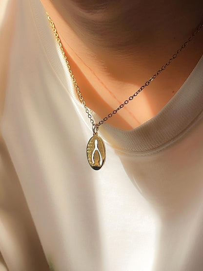 Wishbone Necklace | Lyric Engraved | Conan Inspired Stainless Steel Necklace - by Rosa Lia