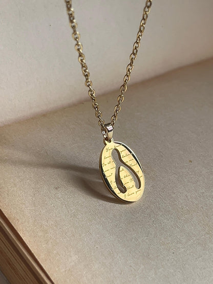 Wishbone Necklace | Lyric Engraved | Conan Inspired Stainless Steel Necklace - by Rosa Lia