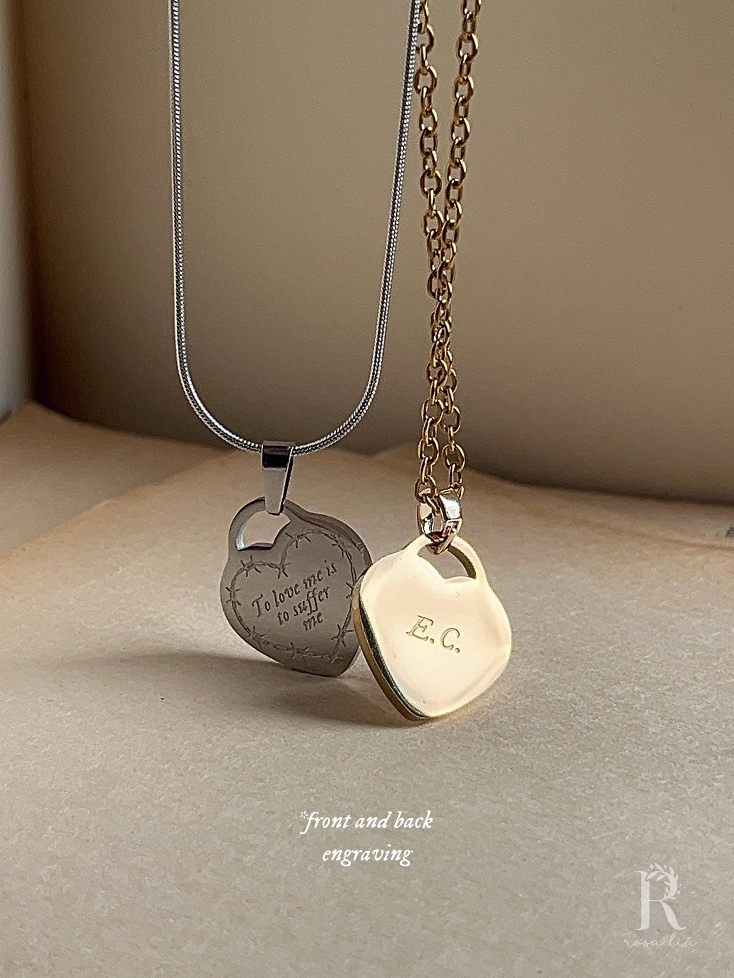 To Love Me Is To Suffer Me | Heart Pendant | Stainless Steel Necklace