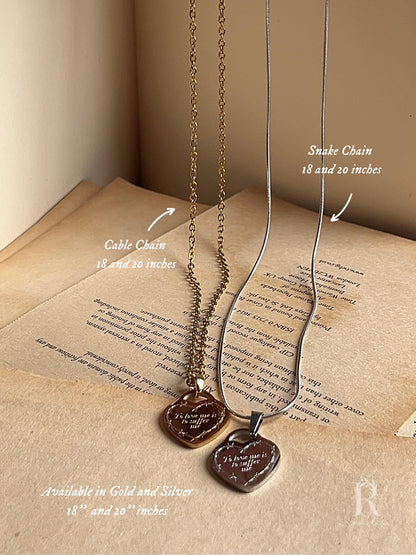To Love Me Is To Suffer Me | Heart Pendant | Stainless Steel Necklace