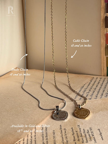 If It's Meant To Be | Engraved Heart Pendant | Stainless Steel Necklace