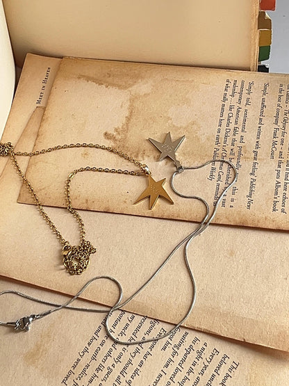 All I Feel Is Free Now - Star Engraved Stainless Steel Necklace - Gracie Inspired