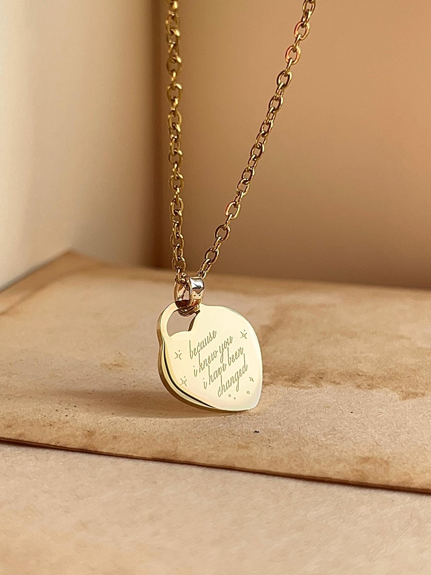 For Good - Inspired Necklace - Back-to-Back Engrave - Heart Pendant | by Rosa Lia