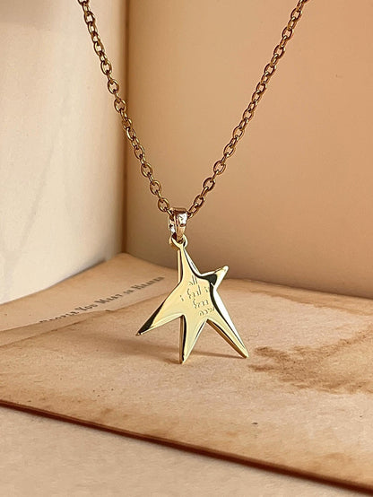 All I Feel Is Free Now - Star Engraved Stainless Steel Necklace - Gracie Inspired