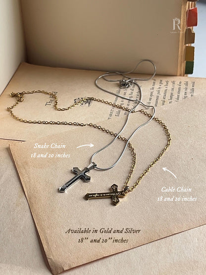 To Love Me Is To Suffer Me | Engraved Cross Pendant | Stainless Steel Necklace