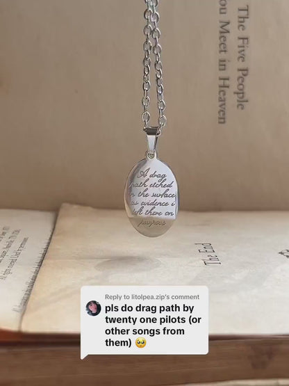 Drag Path | Lyric Engraved | Stainless Steel Necklace - by Rosa Lia
