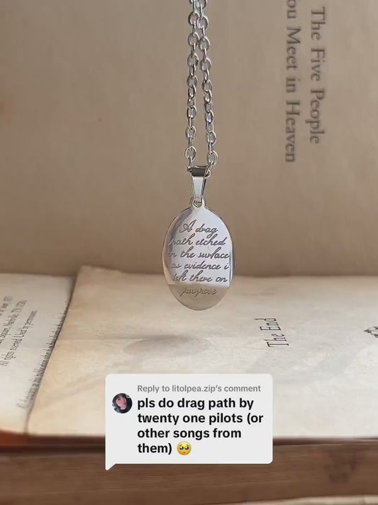 Drag Path | Lyric Engraved | Stainless Steel Necklace - by Rosa Lia