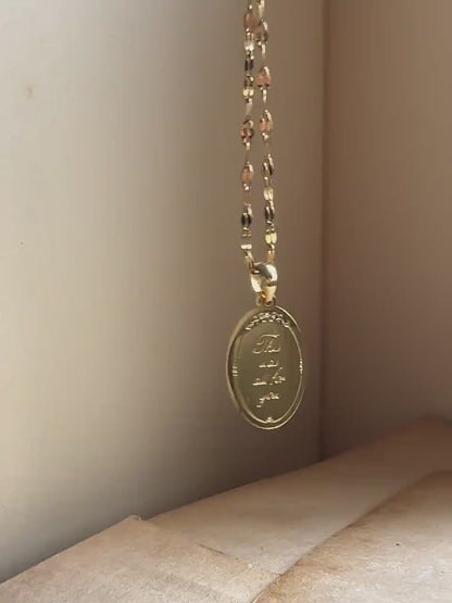 This Was All For You | Oval Pendant Necklace | Gardenia Flower, Stainless Steel